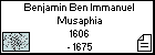 Benjamin Ben Immanuel Musaphia